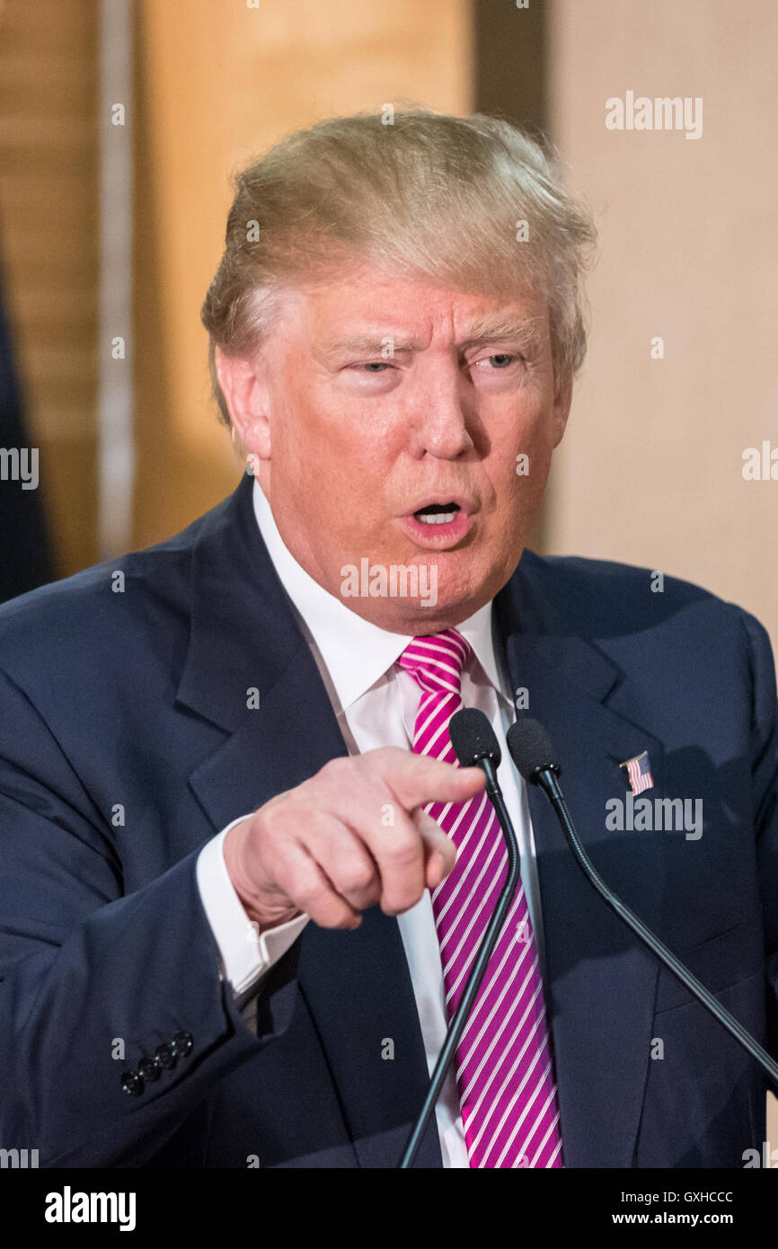 Republican presidential candidate billionaire Donald Trump during a ...