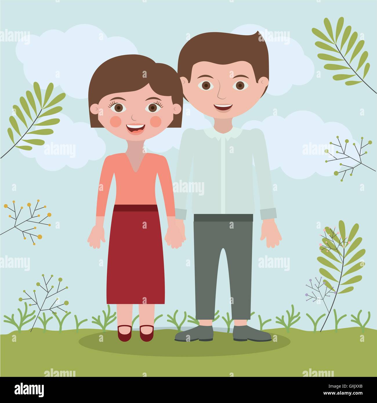 Couple relationship portrait design Stock Vector Image & Art - Alamy