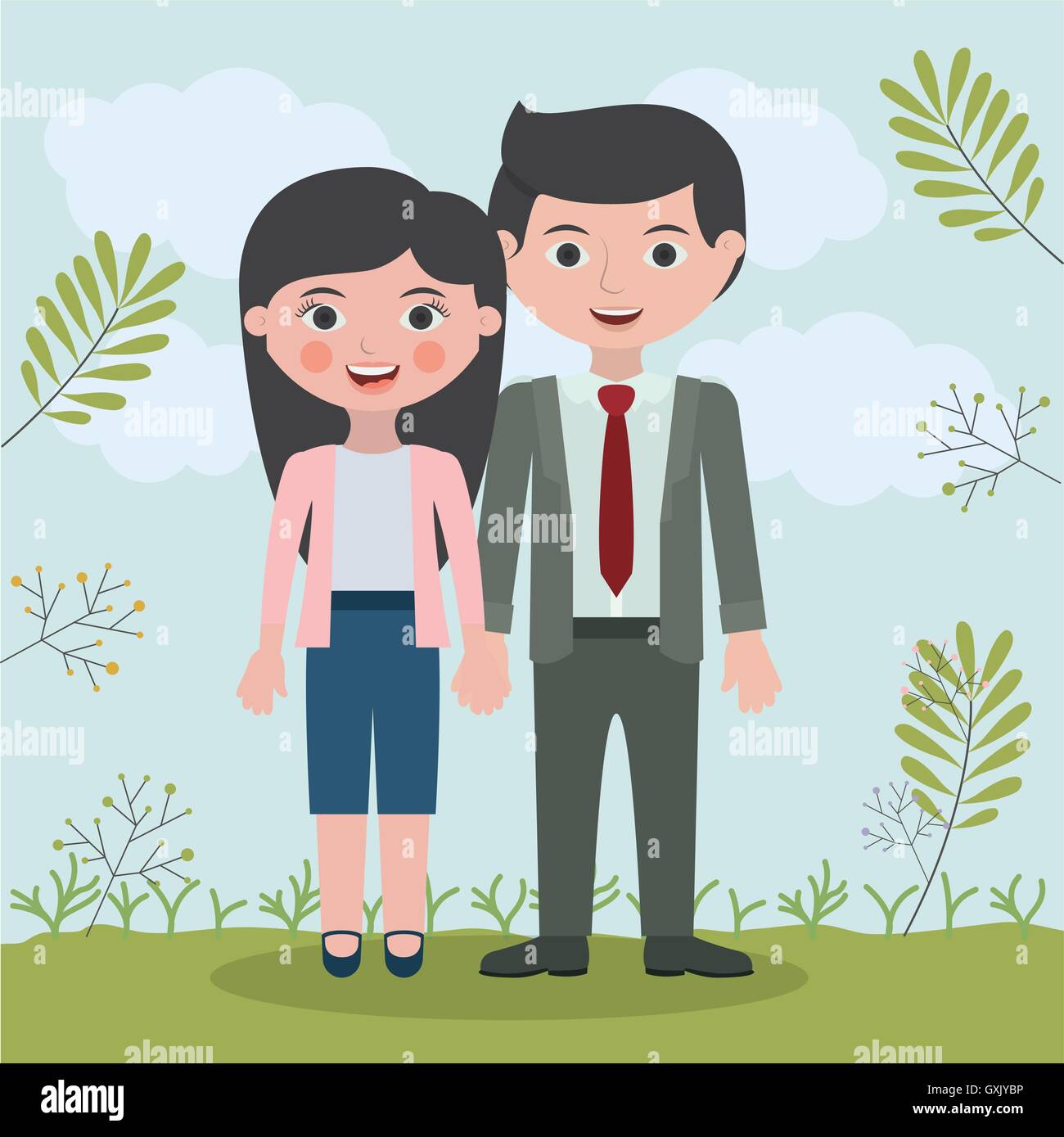 Couple relationship portrait design Stock Vector Image & Art - Alamy