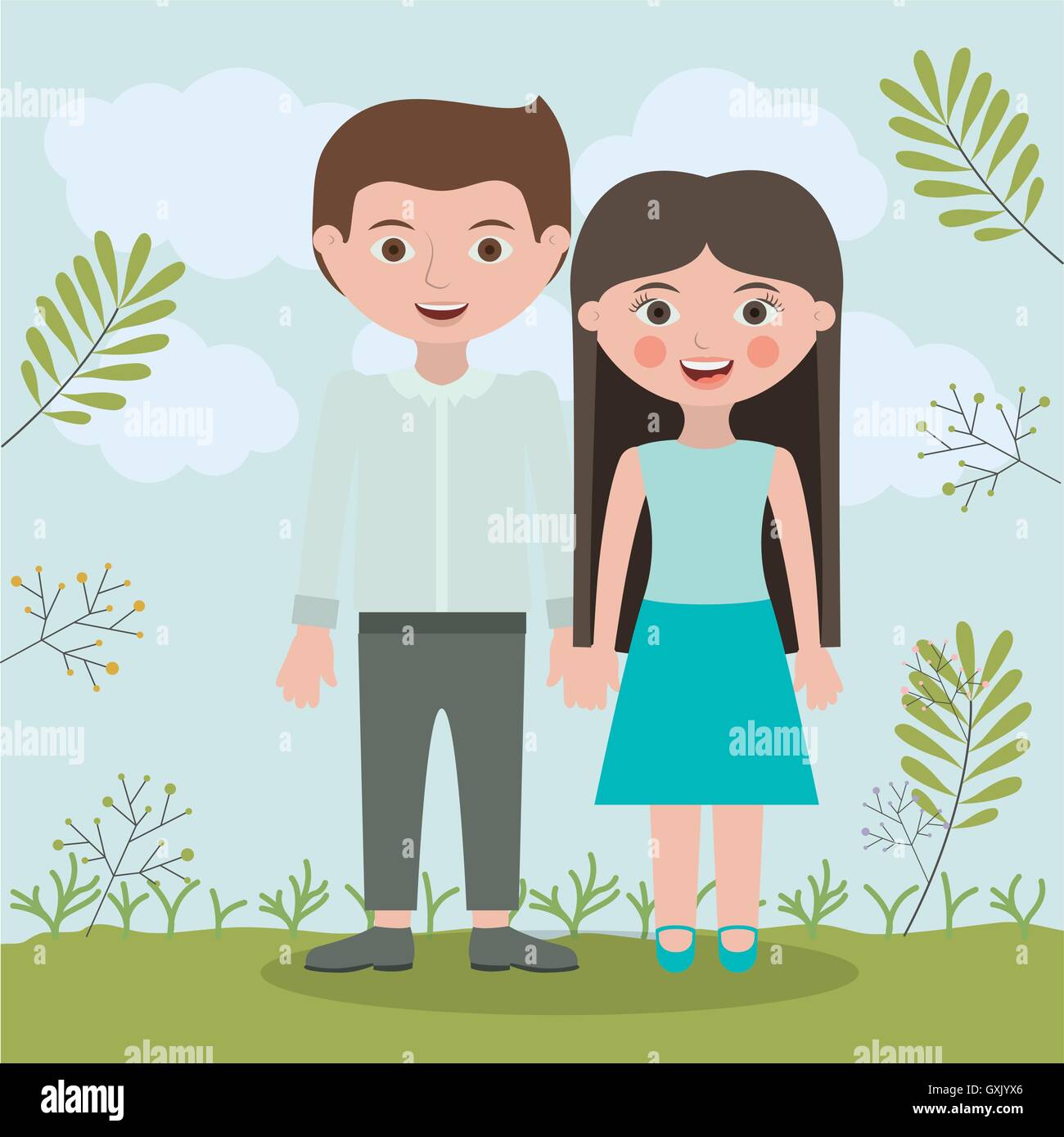 Couple relationship portrait design Stock Vector Image & Art - Alamy