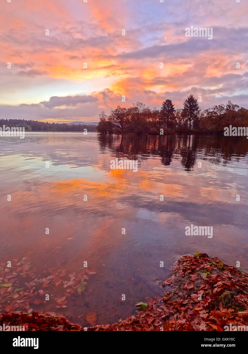 Highland sunset over Loch Lomond Stock Photo Alamy