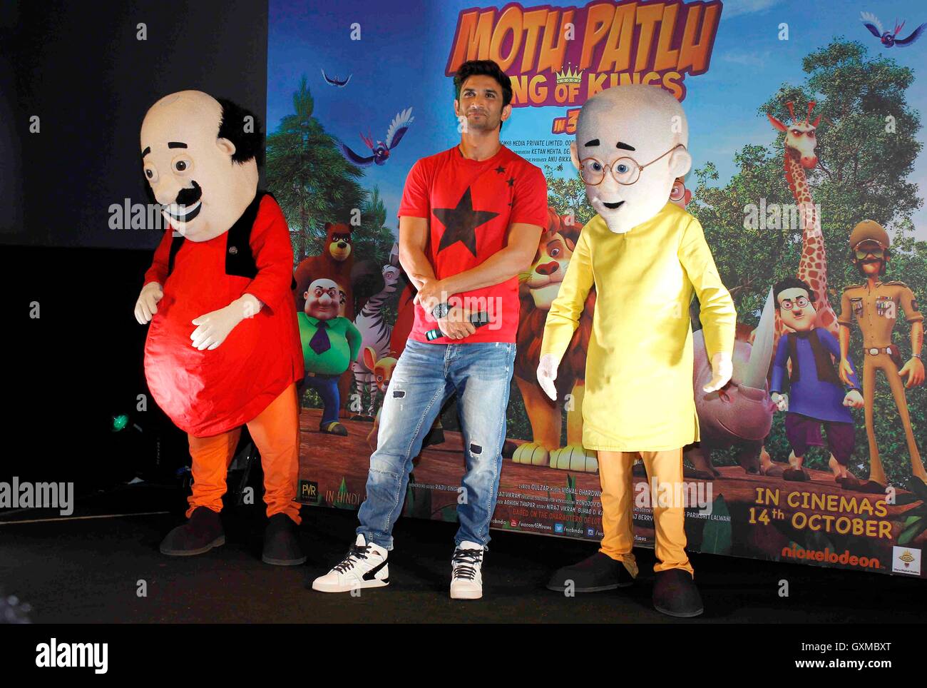 Sushant Singh Rajput ; Indian Bollywood actor at launch of first 3D stereoscopic animated movie Motu Patlu King of Kings Mumbai India Asia Stock Photo - Alamy Sushant Singh Rajput ; Indian Bollywood actor at launch of first 3D stereoscopic animated movie Motu Patlu King of Kings Mumbai India Asia Stock Photo - Alamy