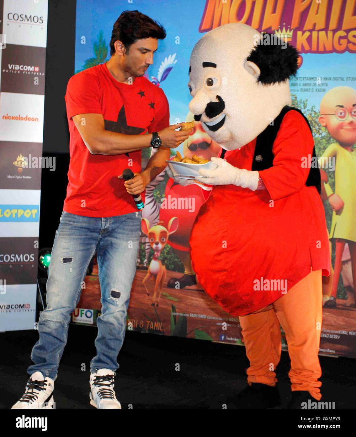 Sushant Singh Rajput ; Indian Bollywood actor at launch of first 3D  stereoscopic animated movie Motu Patlu King of Kings in Mumbai India Asia  Stock Photo - Alamy