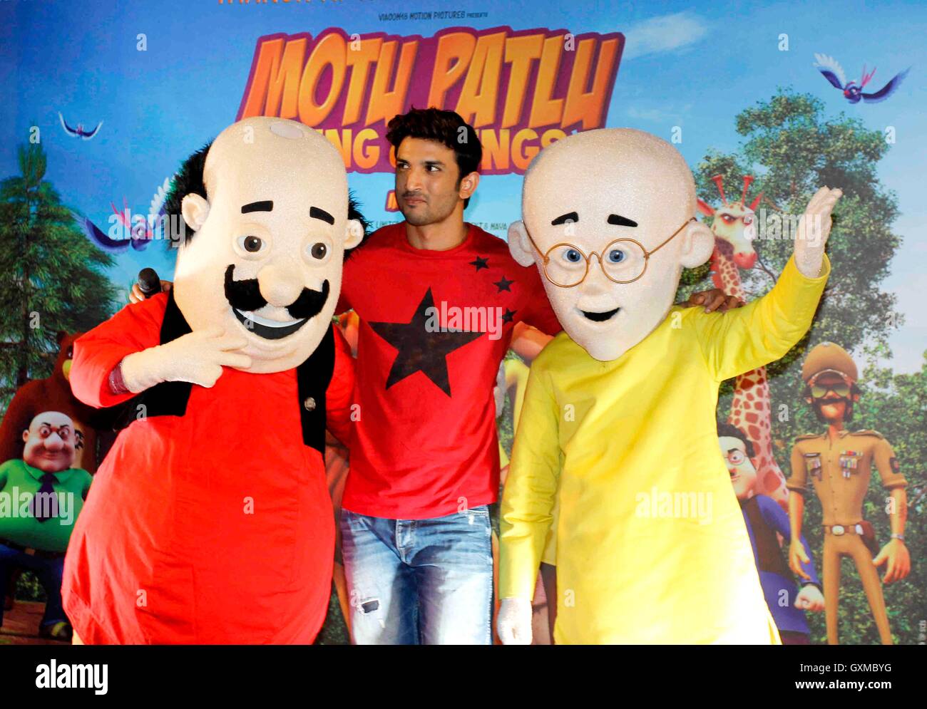 Sushant Singh Rajput ; Indian Bollywood actor at launch of first 3D  stereoscopic animated movie Motu Patlu King of Kings in Mumbai India Asia  Stock Photo - Alamy