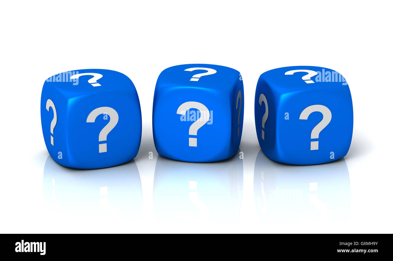 question cubes concept 3d illustration Stock Photo - Alamy