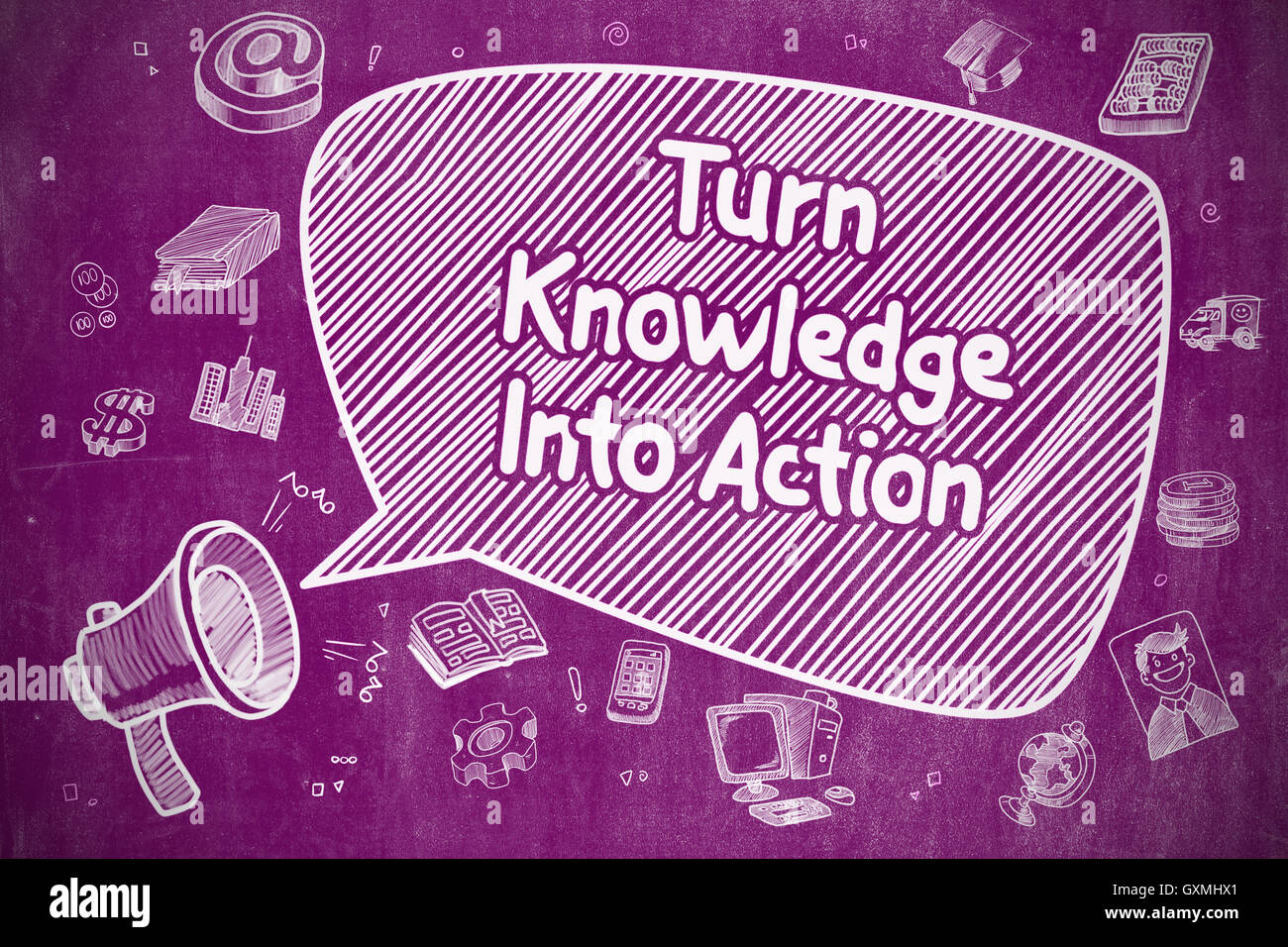 Turn Knowledge Into Action - Business Concept. Stock Photo