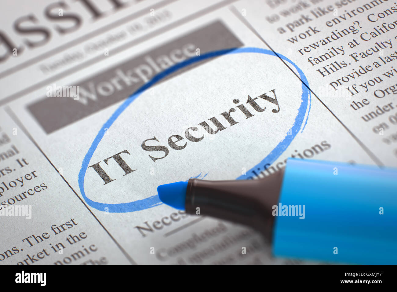 IT Security Job Vacancy. 3D Illustration Stock Photo - Alamy