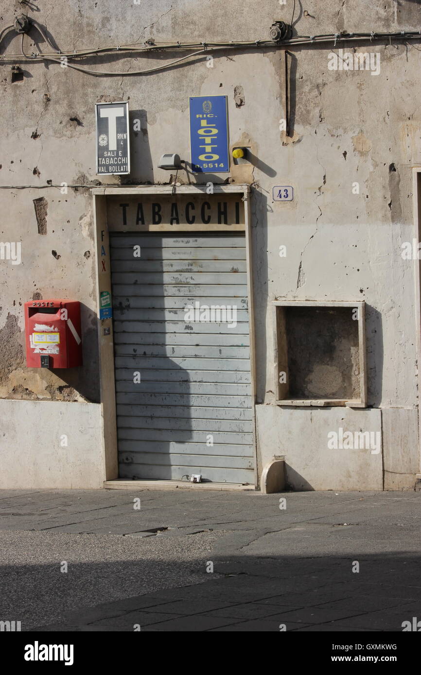 a picturesque closed tabacchi, off-license, tobacconist, Tivoli, Italy, old town Stock Photo