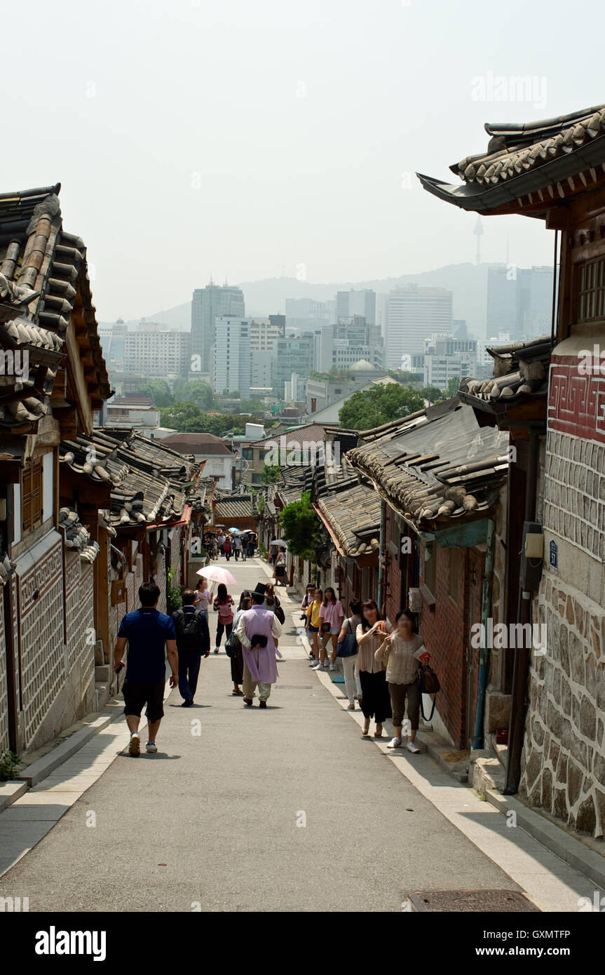Bukchon Hanok village in summer in Seoul, Korea Stock Photo - Alamy