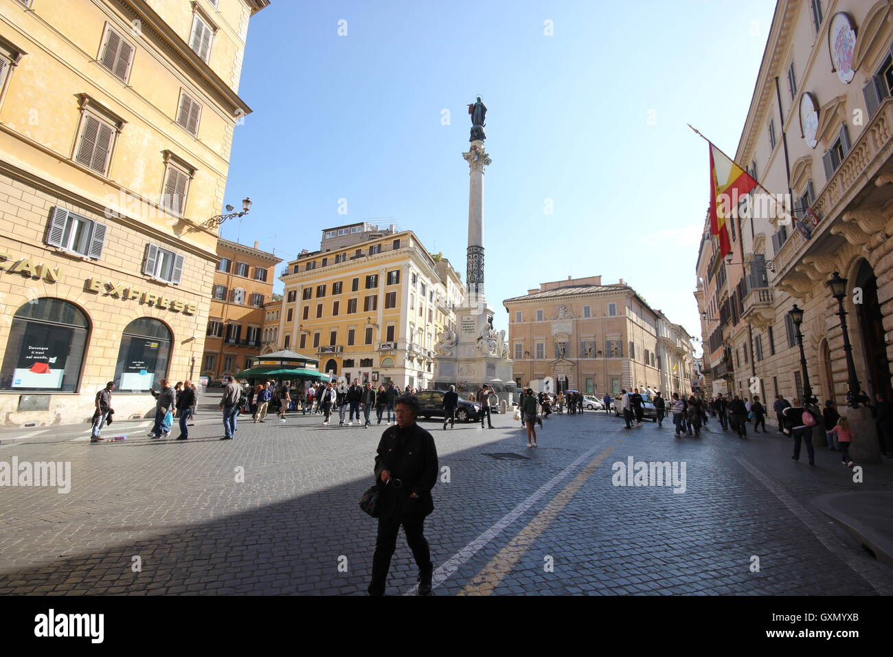 Column of the Immacolata concezione, from Piazza di spagna, Rome, Italy Stock Photo