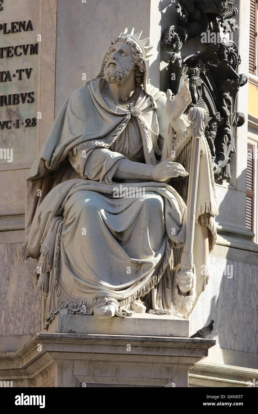 statue of king David, Colonna dell'Immacolata Concezione Roma, Rome, Italy, detail Stock Photo