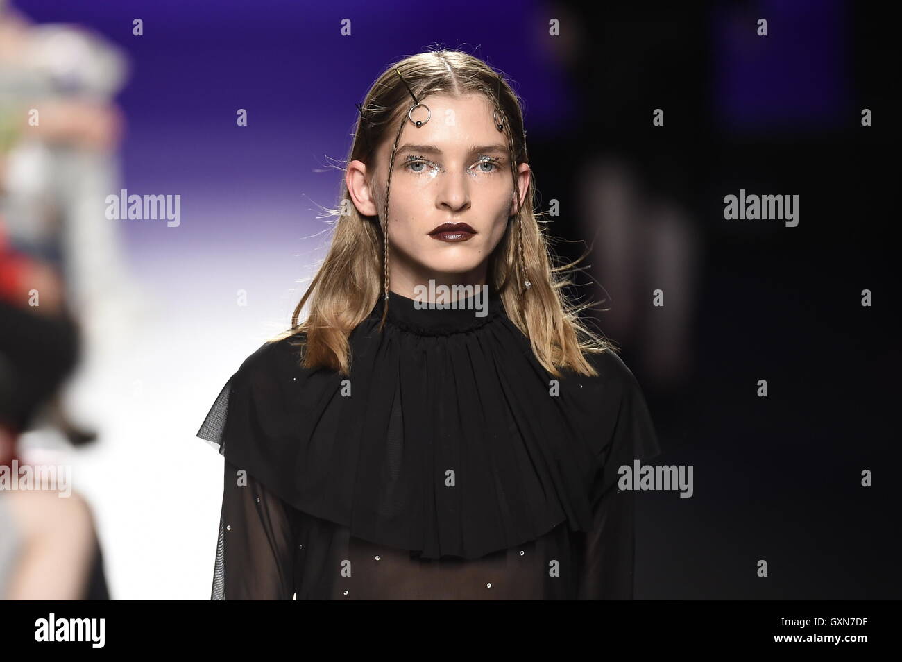 A model wears at collection runway a creation from Mane Mane during ...