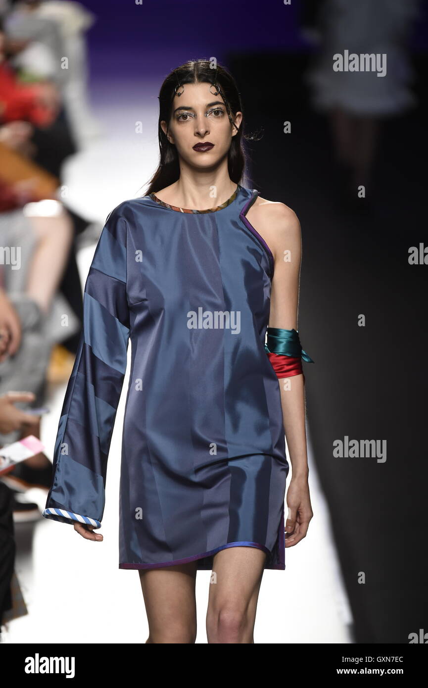A model wears at collection runway a creation from Mane Mane during ...