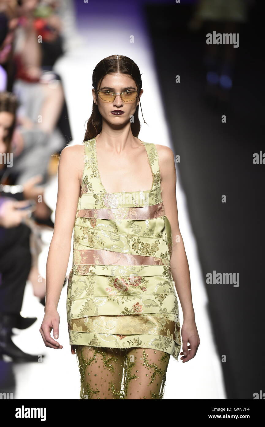 A model wears at collection runway a creation from Mane Mane during ...