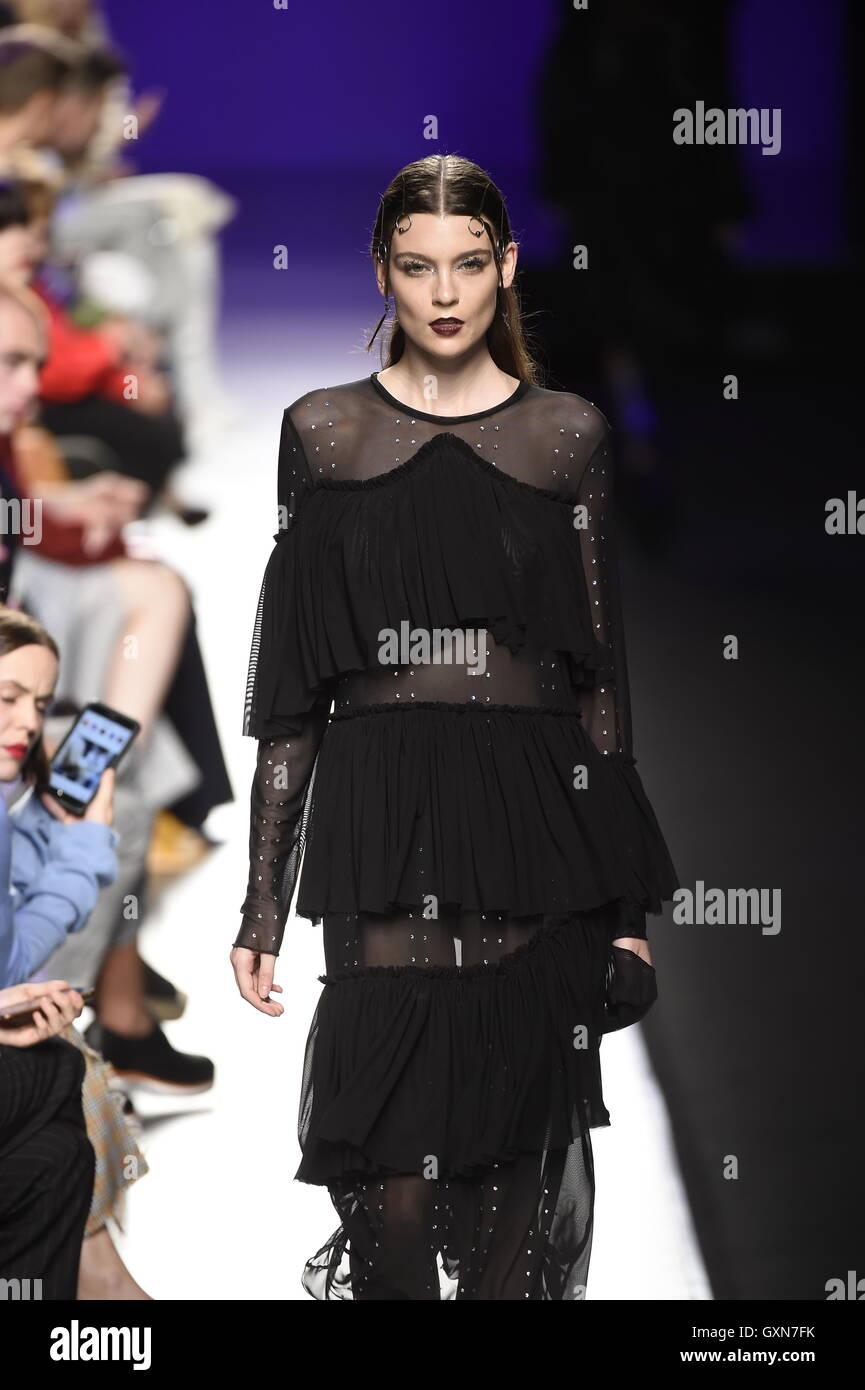 A model wears at collection runway a creation from Mane Mane during ...