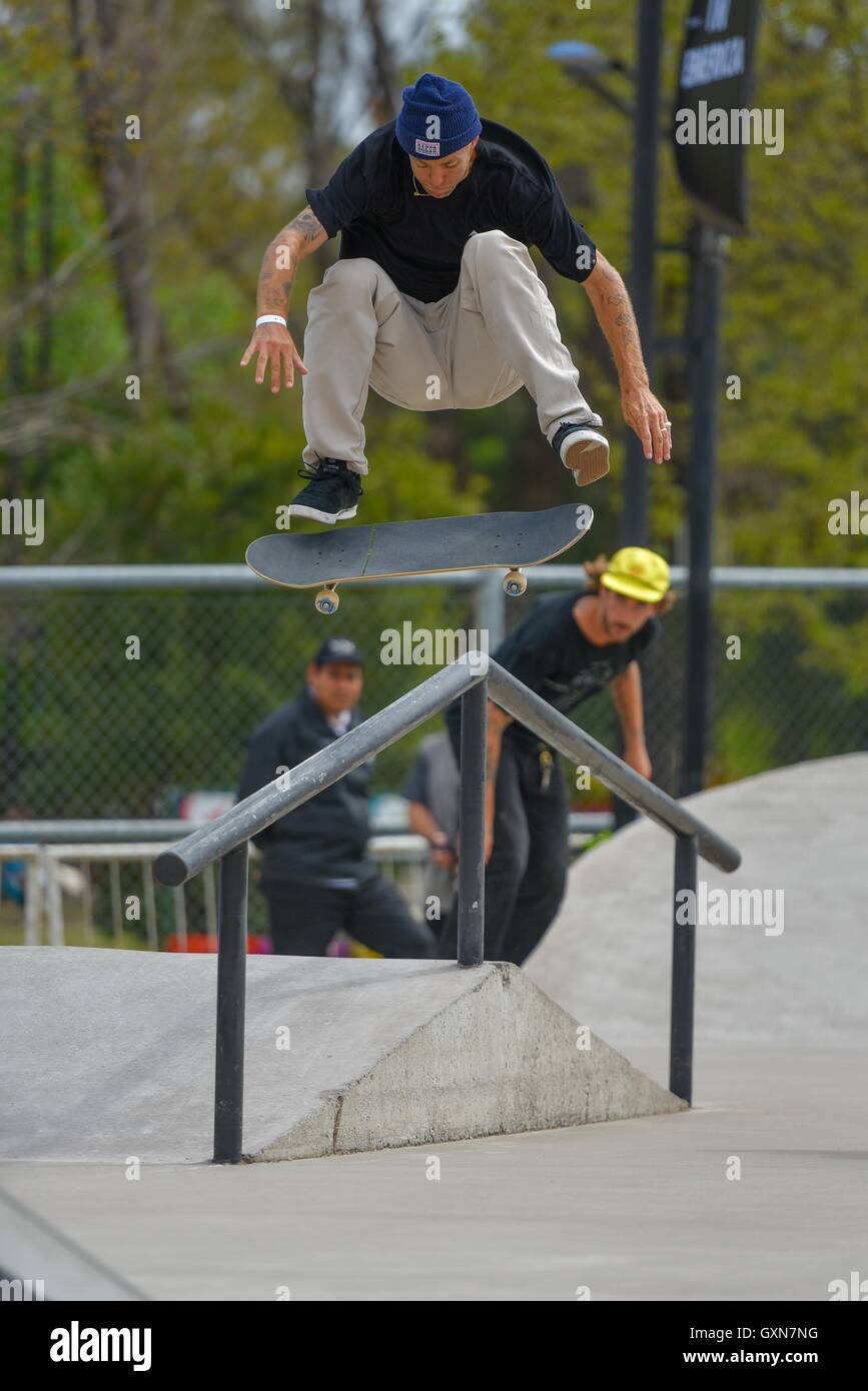 Buenos Aires, Argentina. 16 Sept, 2016. Andrew Reynolds performs during Emerica skateboard team demo at Tecnopolis in Buenos Aires, Argentina. Credit:  Anton Velikzhanin/Alamy Live News Stock Photo
