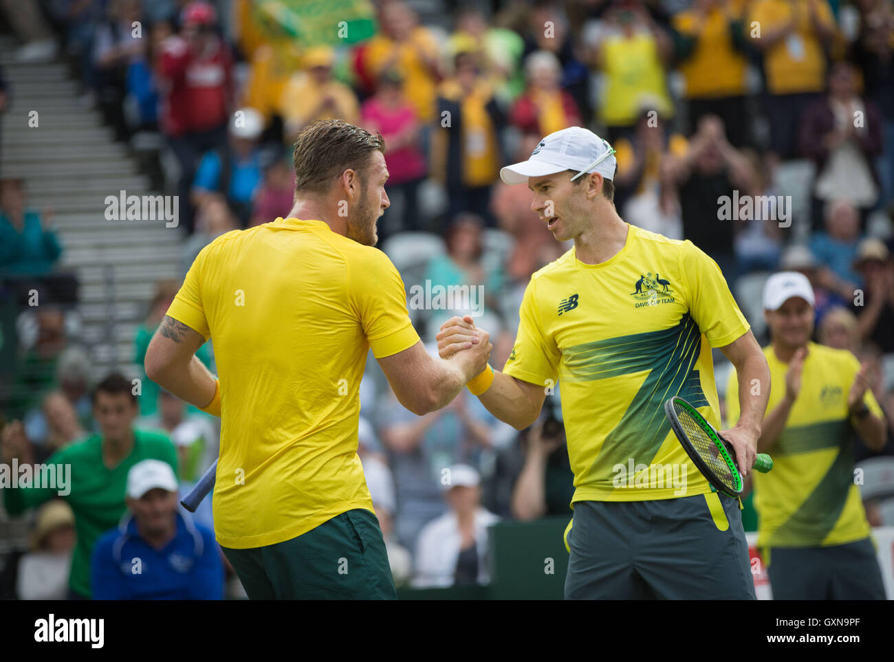 Sydney, Australia. 17th Sep, 2016. Australia's Sam Groth (L) and John