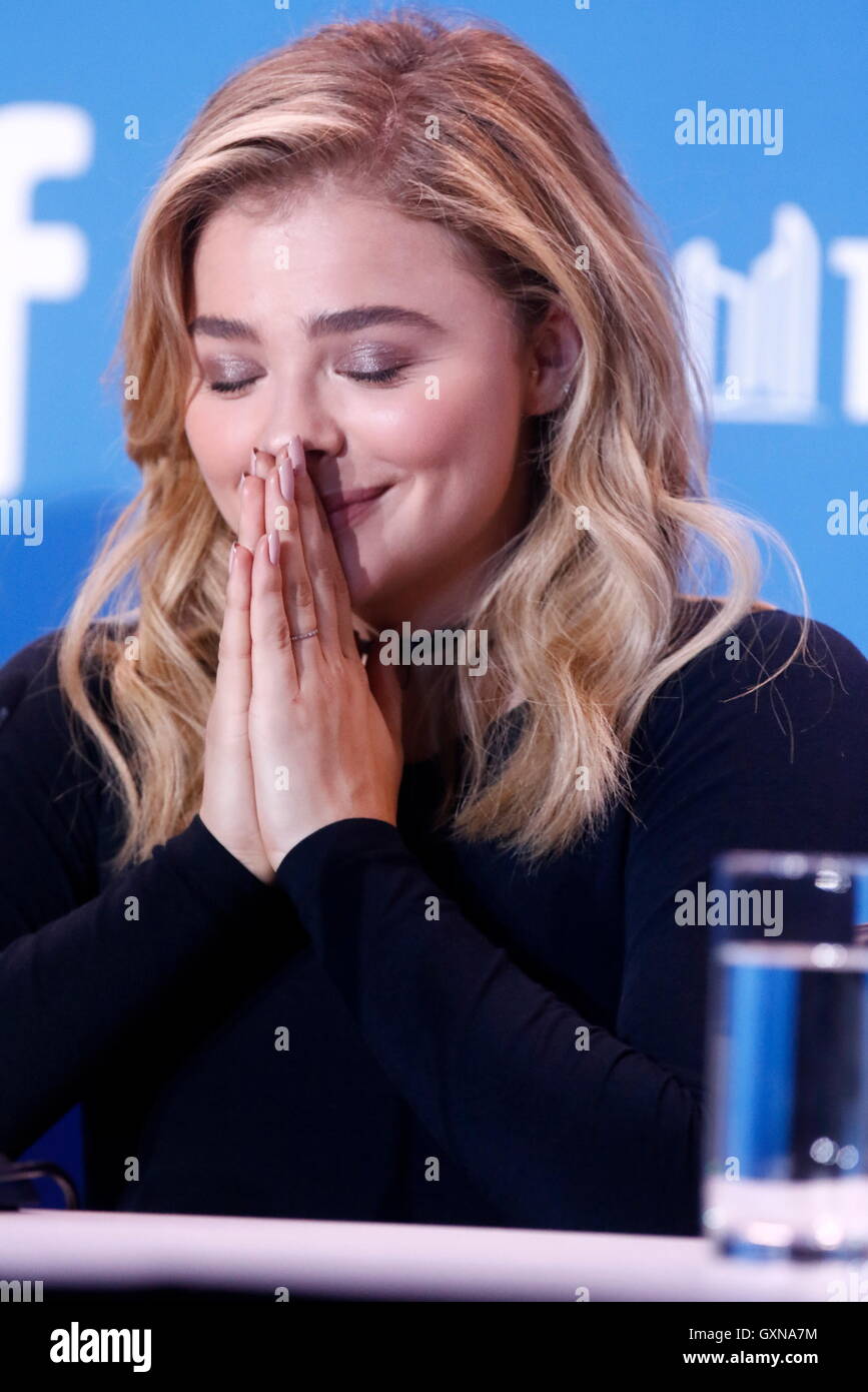 Toronto, Canada. 16th Sep, 2016. Actress Chloe Grace Moretz attends the  press conference of Brain On Fire during the 41st Toronto International  Film Festival, TIFF, at Bell Lightbox in Toronto, Canada, on