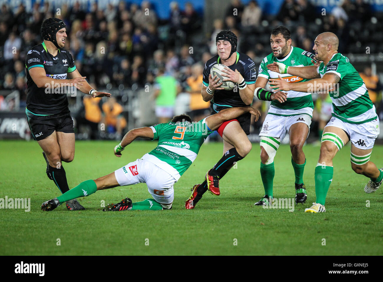 The Liberty Stadium, Swansea, Wales, UK. 17the September 2016. The Ospreys v Benetton Rugby (Treviso) in the Guinness Pro 12. Copyright: Andrew Lewis/Alamy Live News Stock Photo