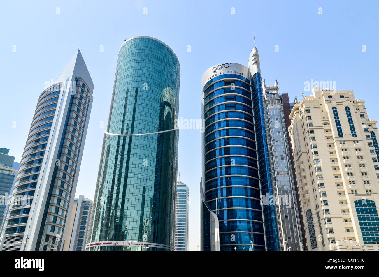 Skyline of West Bay financial district in Doha, Qatar Stock Photo Alamy