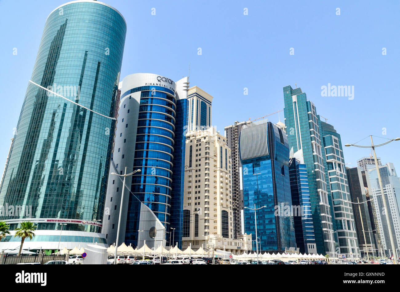 Skyline of West Bay financial district in Doha, Qatar Stock Photo Alamy