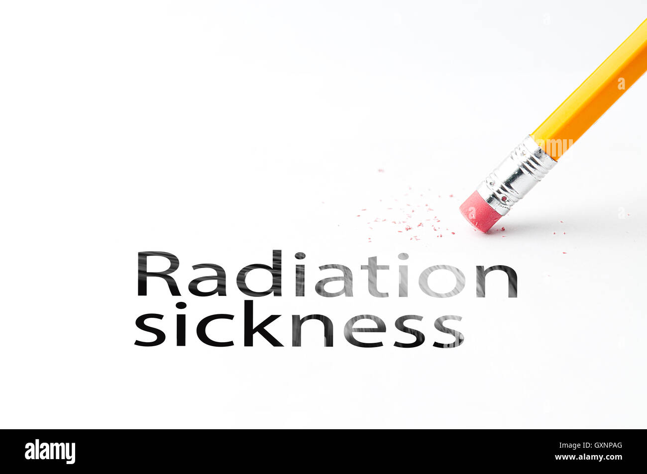 Pencil with eraser Radiation sickness Stock Photo