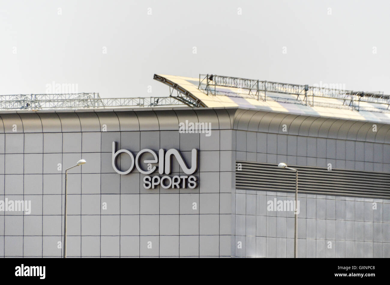Headquarters of beIN sports sport channel in Doha, Qatar Stock Photo