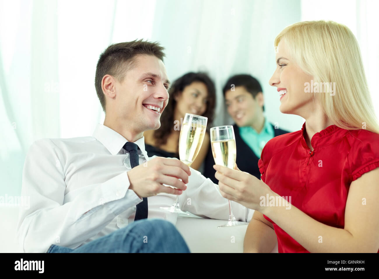 Toasting at party Stock Photo