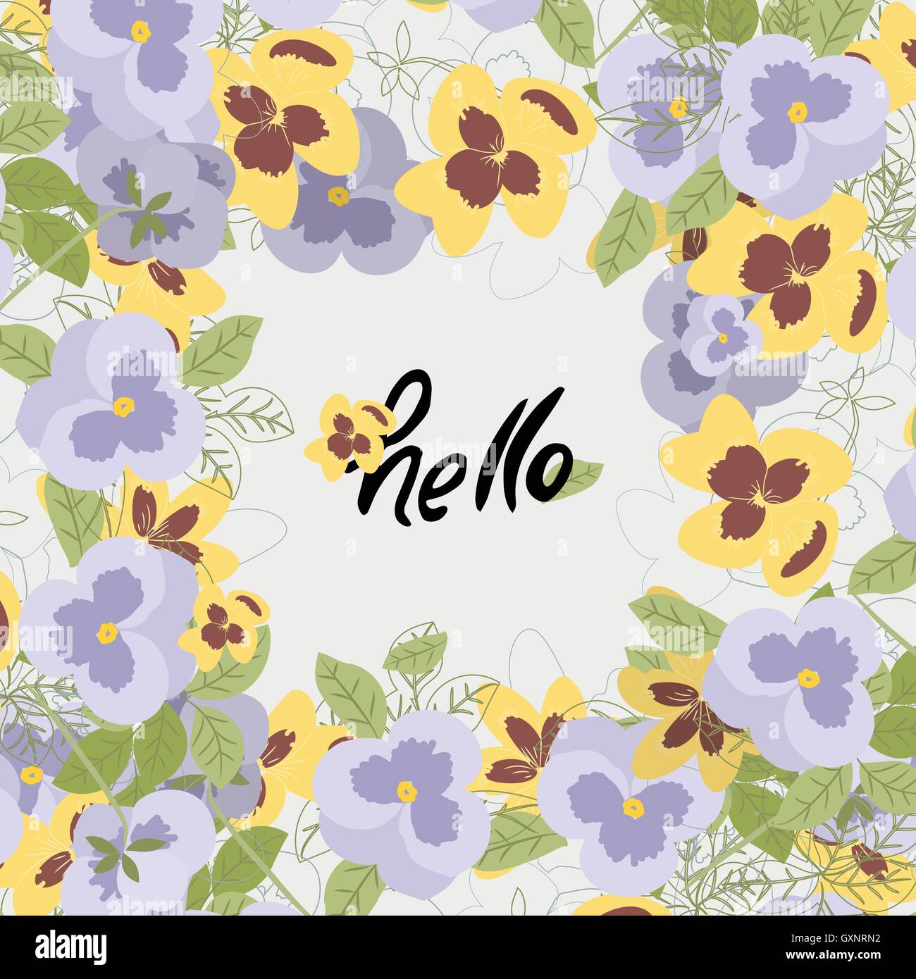 Vector floral pattern with pansy flowers Stock Vector Image & Art - Alamy