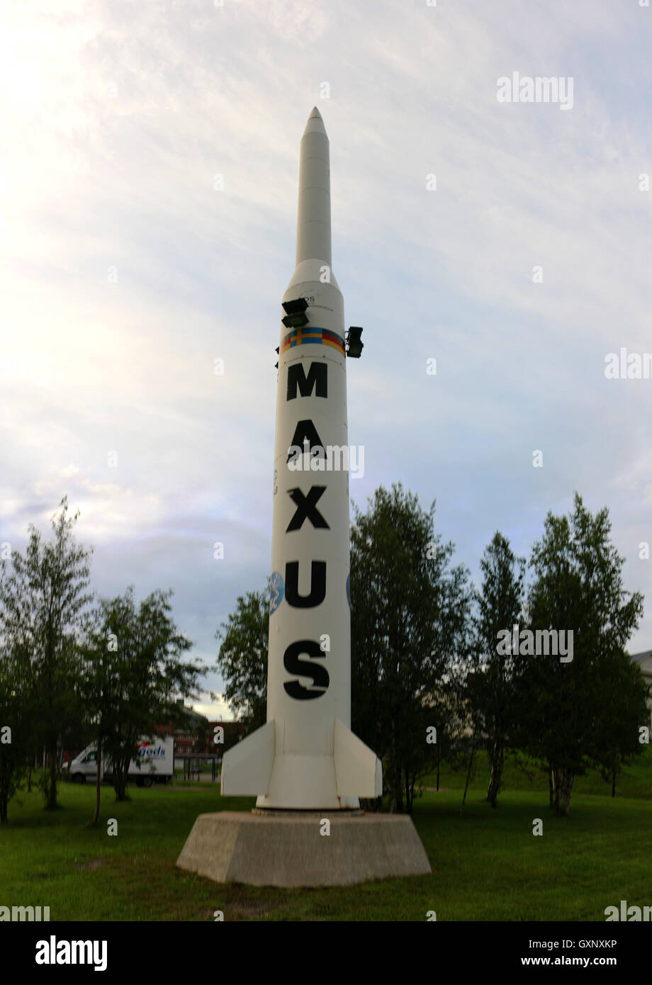 Panorama: Weltraum Rakete der ESA, Kiruna, Lappland, Schweden. Stock Photo