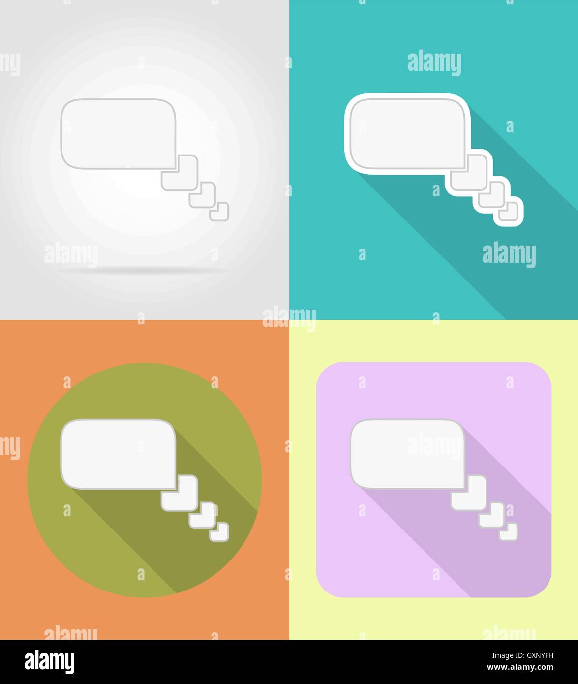 speech bubbles flat icons vector illustration isolated on background ...