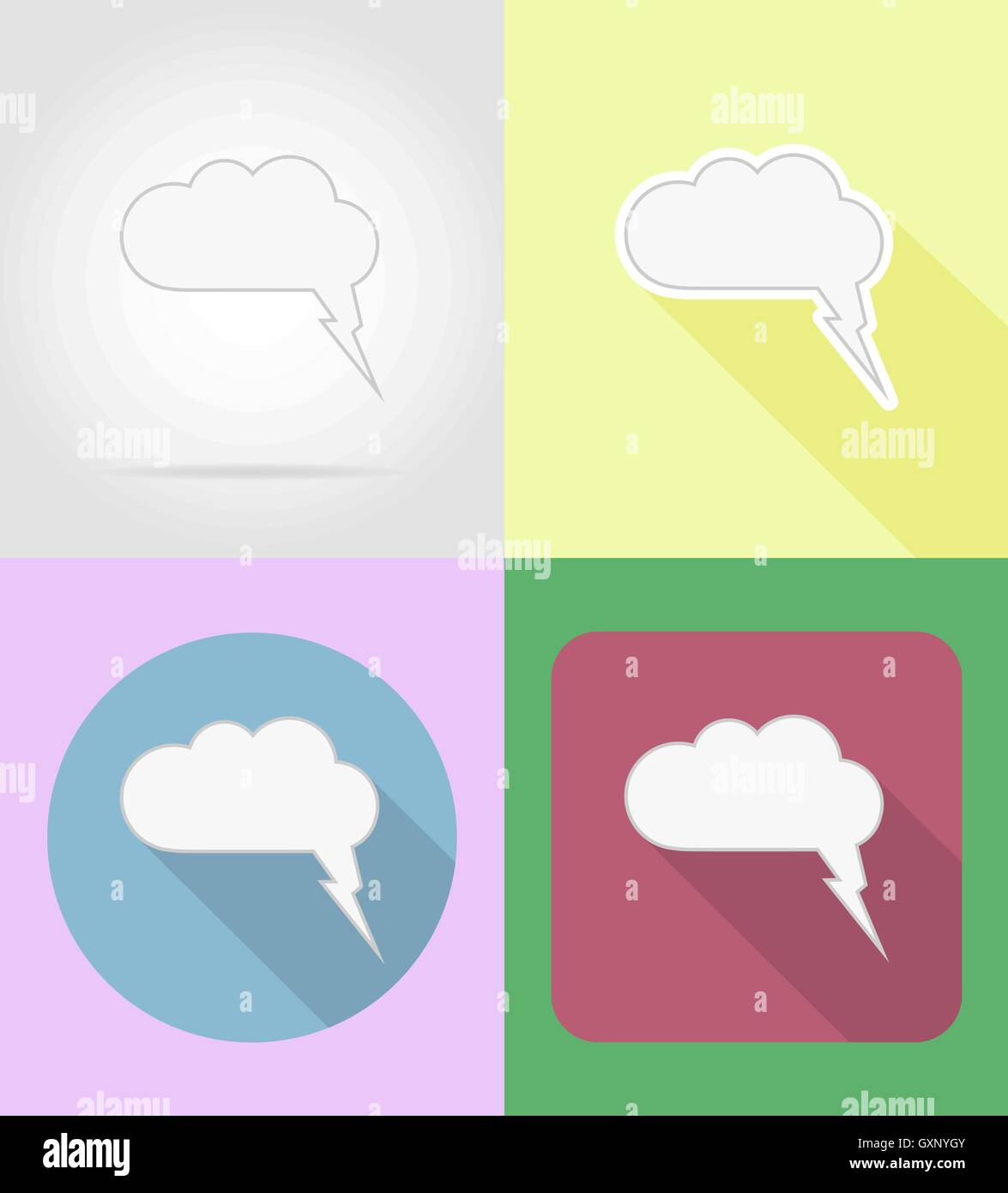 speech bubbles flat icons vector illustration isolated on background ...