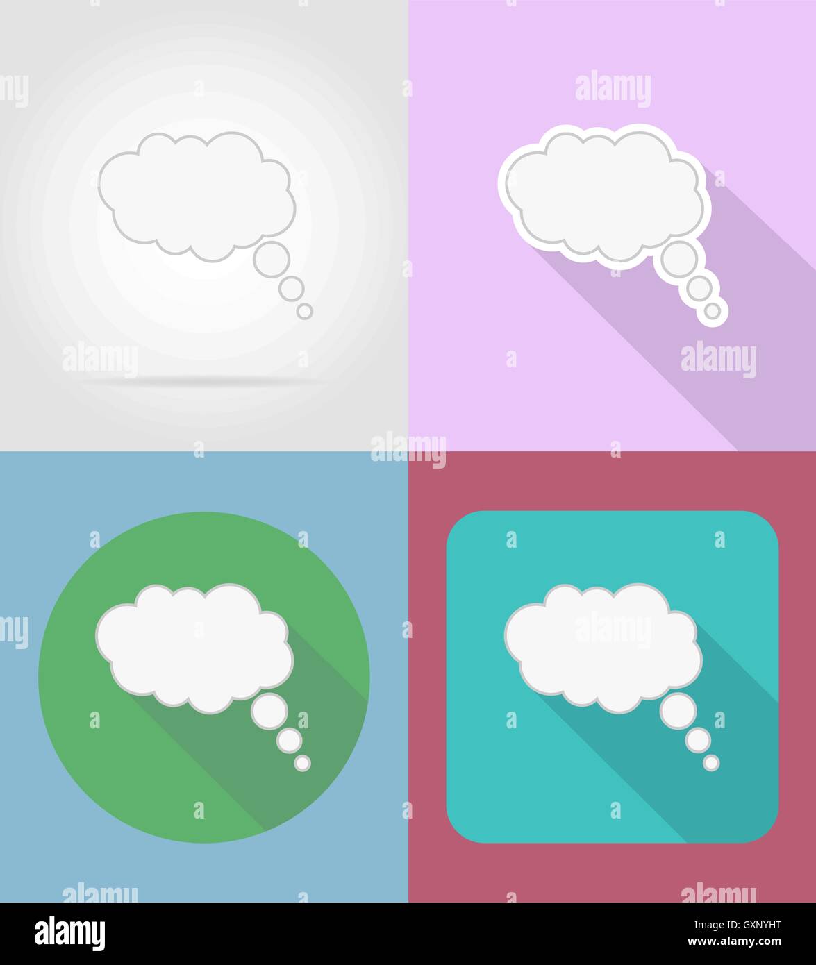 speech bubbles flat icons vector illustration isolated on background ...
