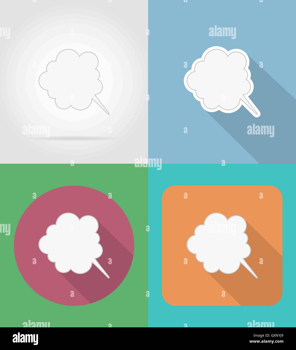 speech bubbles flat icons vector illustration isolated on background ...