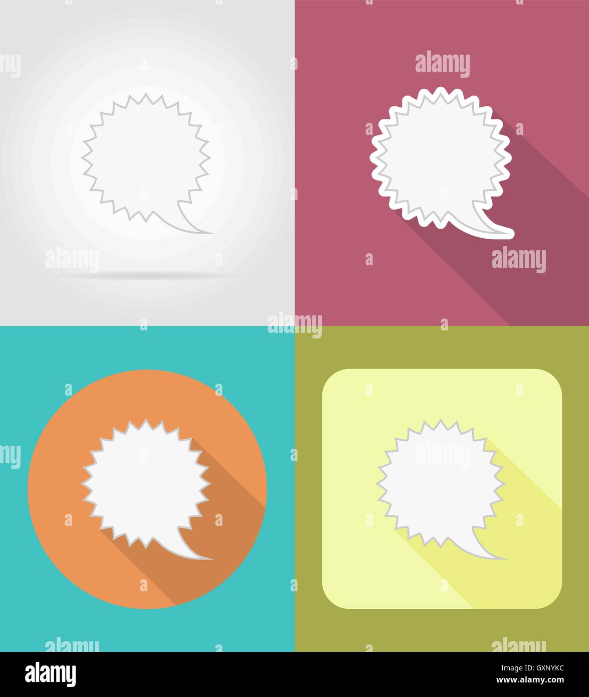 speech bubbles flat icons vector illustration isolated on background ...