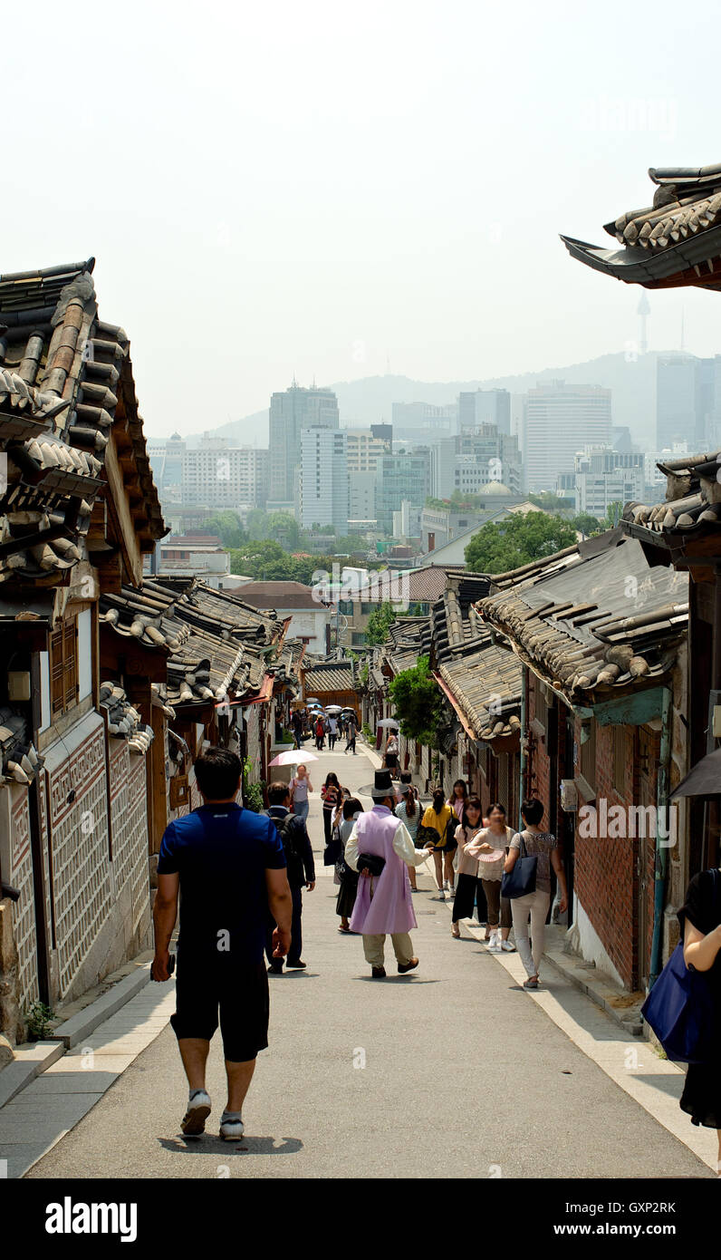 Bukchon Hanok village in summer in Seoul, Korea Stock Photo - Alamy