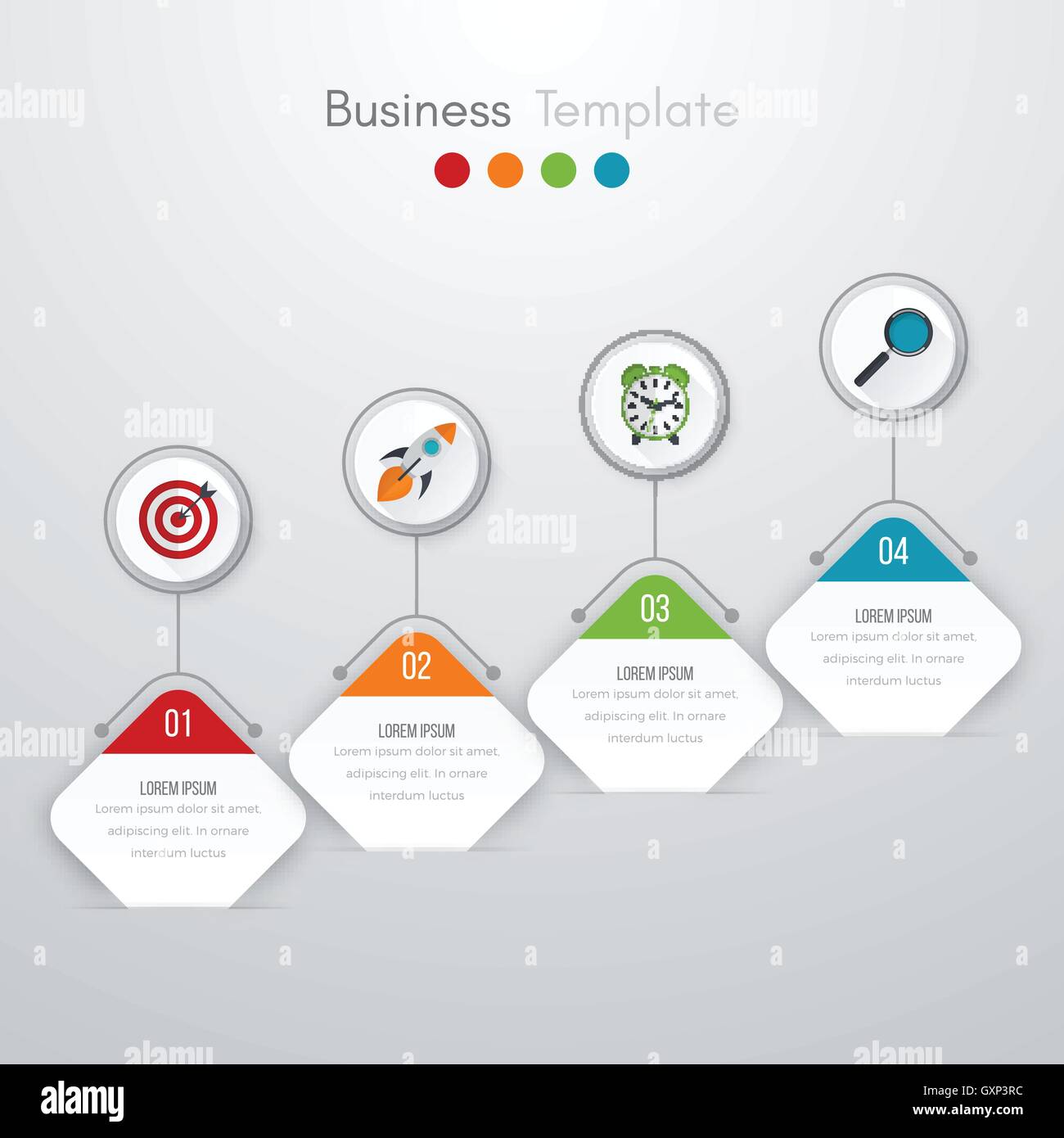 Vector illustration of four square infographics Stock Vector Image ...