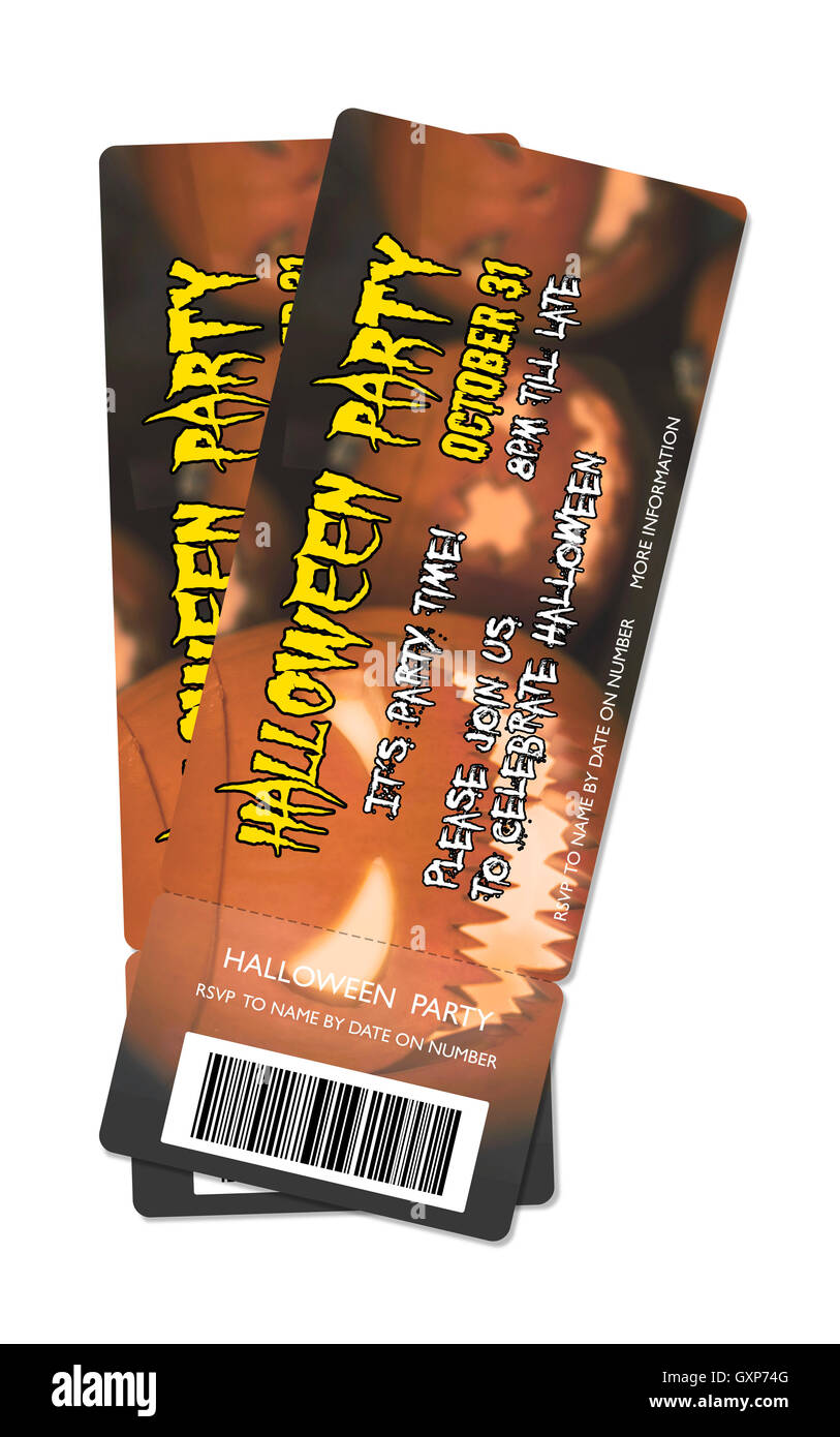 Halloween Party ticket invitation Stock Photo