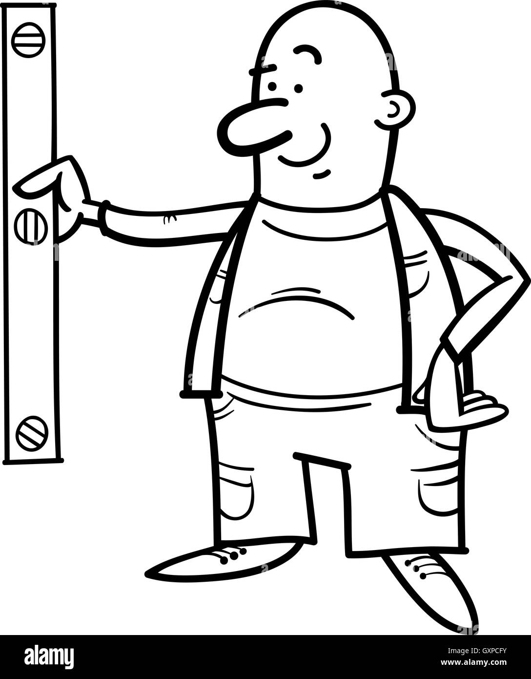 Black And White Cartoon Illustration Of Worker With Spirit Level Or Measuring Coloring Book Stock Vector Image Art Alamy Black And White Cartoon Illustration Of Worker With Spirit Level Or Measuring Coloring Book Stock Vector Image Art Alamy