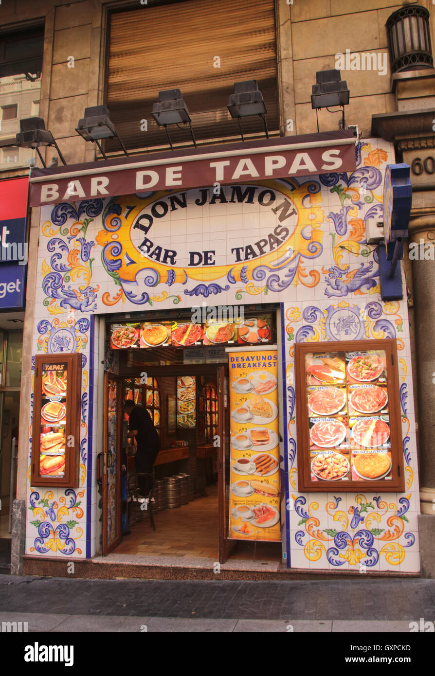Don Jamon Tapas Bar Gran Via Madrid Spain Stock Photo