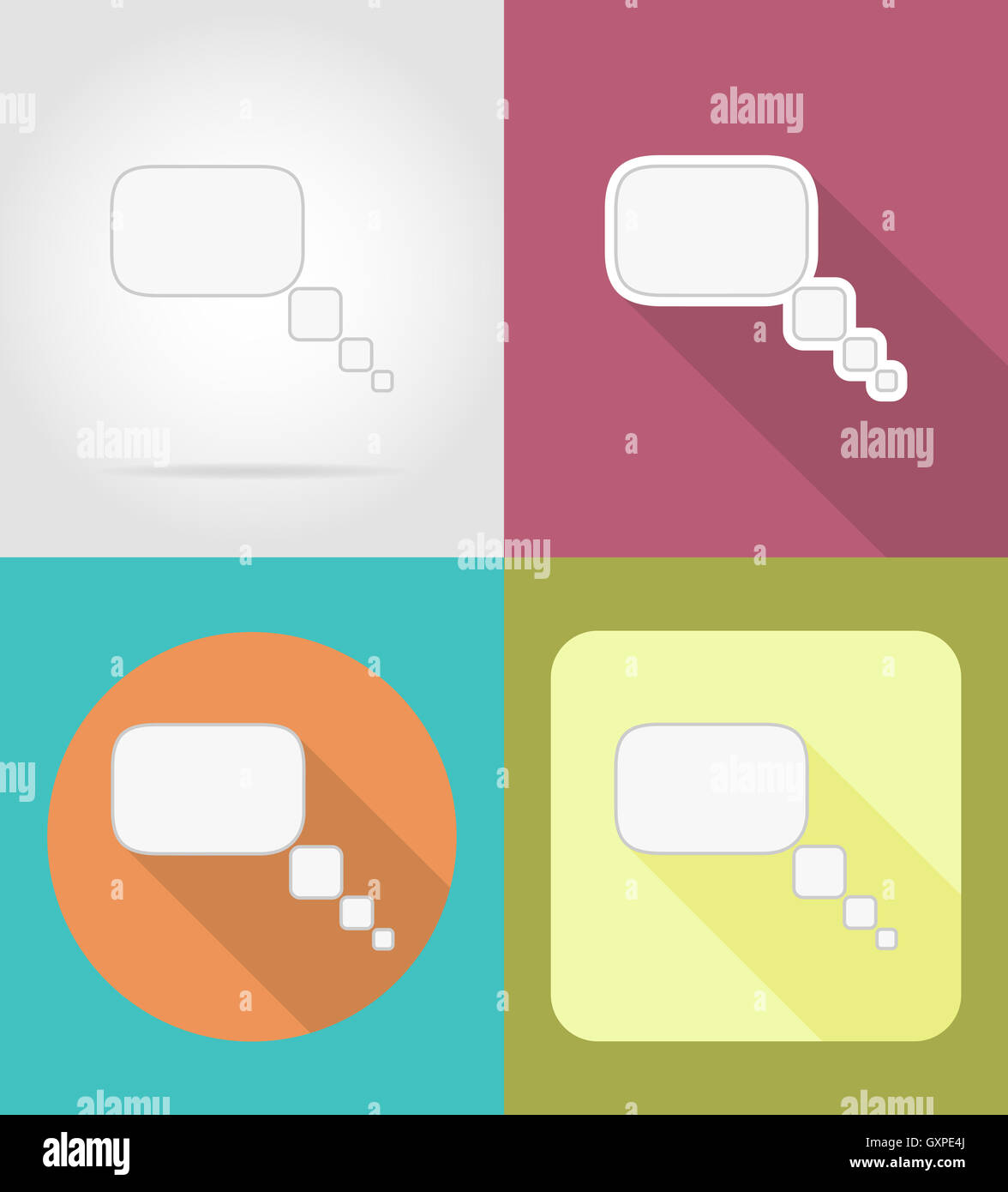 speech bubbles flat icons illustration isolated on background Stock ...