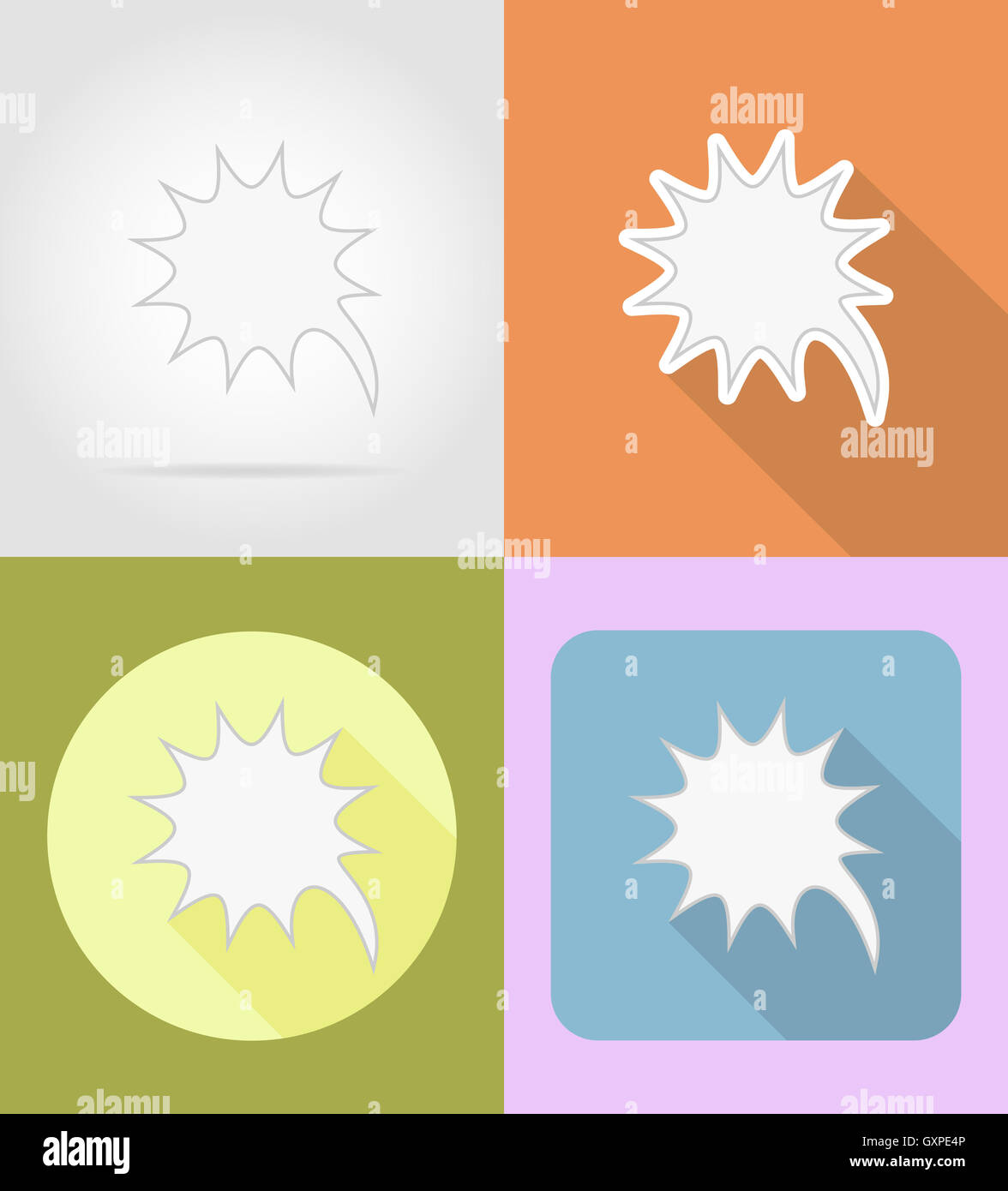 speech bubbles flat icons illustration isolated on background Stock ...