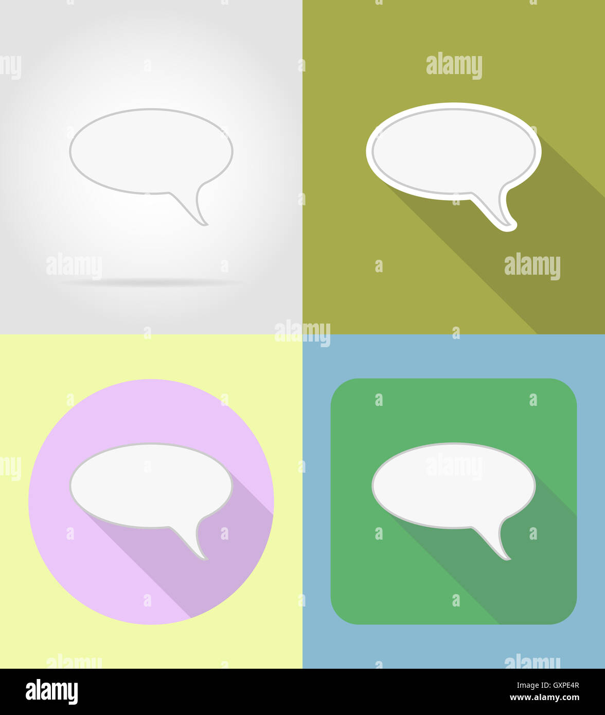 speech bubbles flat icons illustration isolated on background Stock ...