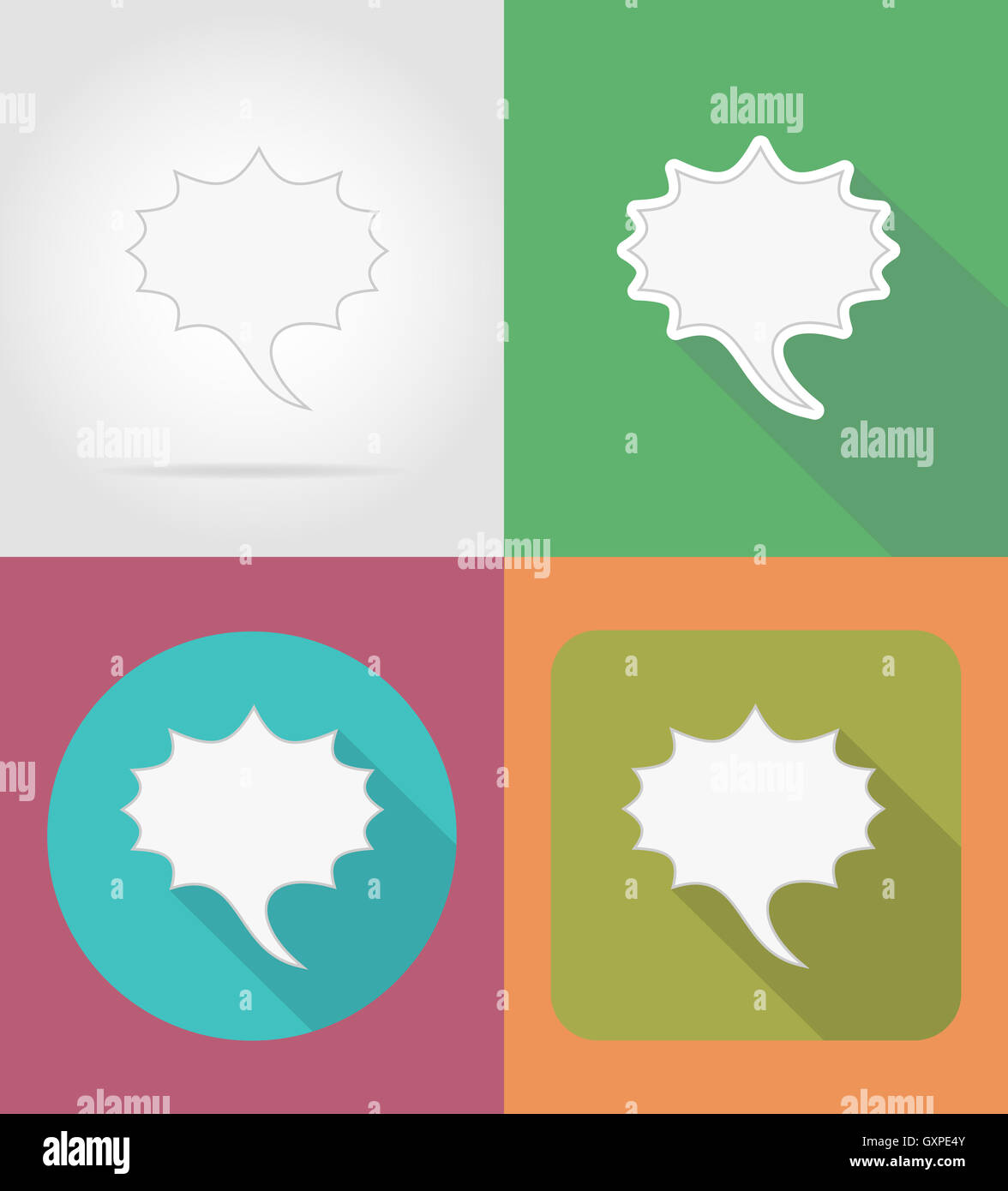 speech bubbles flat icons illustration isolated on background Stock ...