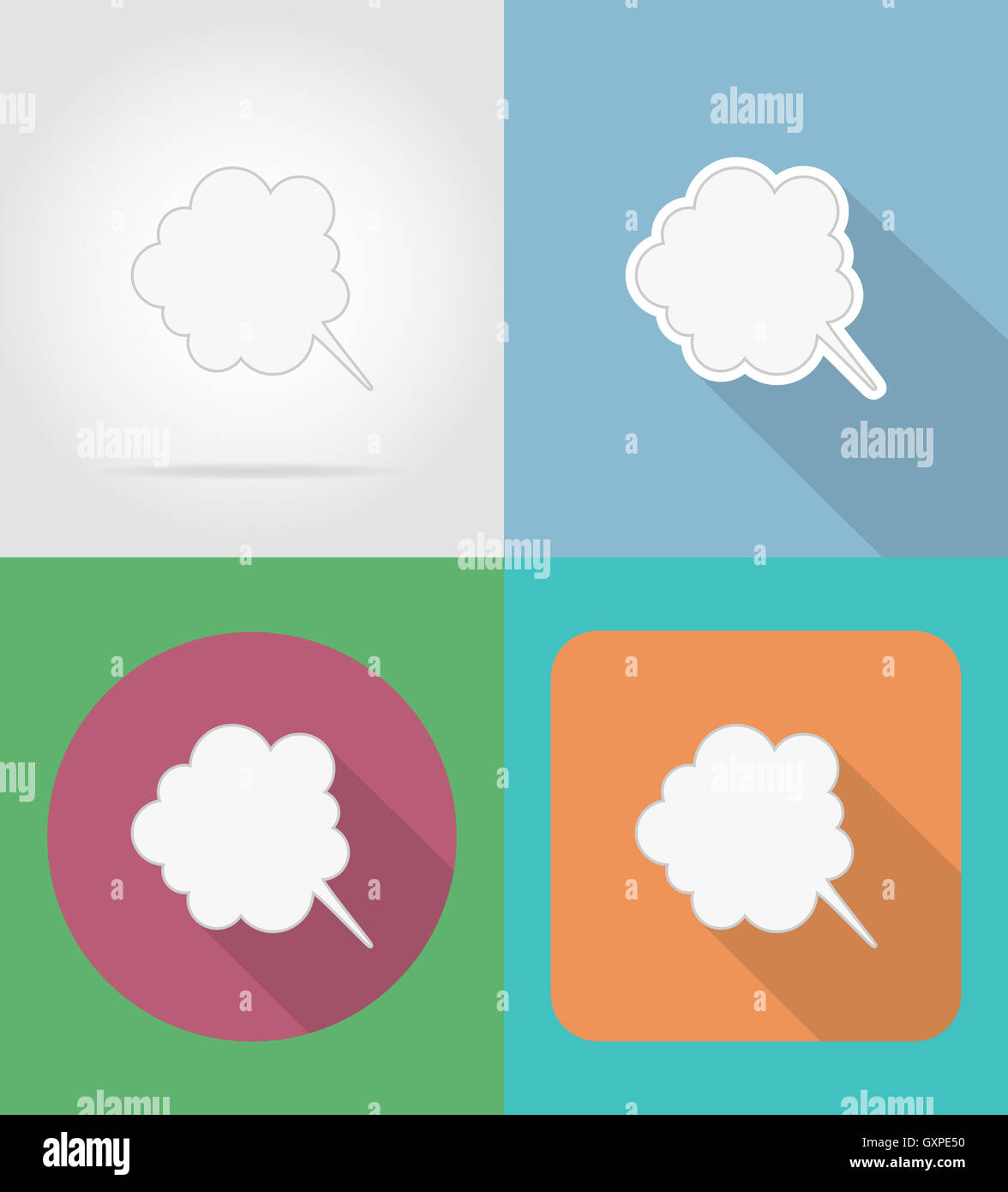 speech bubbles flat icons illustration isolated on background Stock ...
