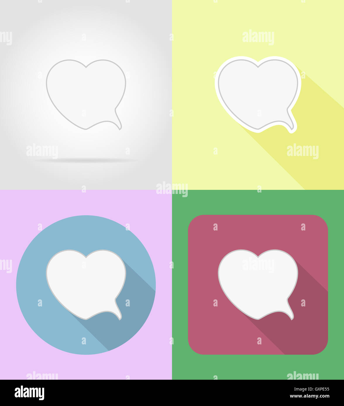 speech bubbles flat icons illustration isolated on background Stock ...