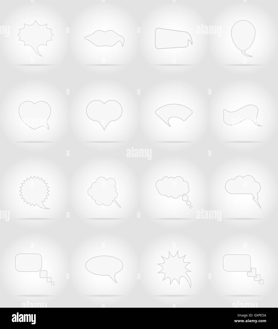 speech bubbles flat icons illustration isolated on background Stock ...