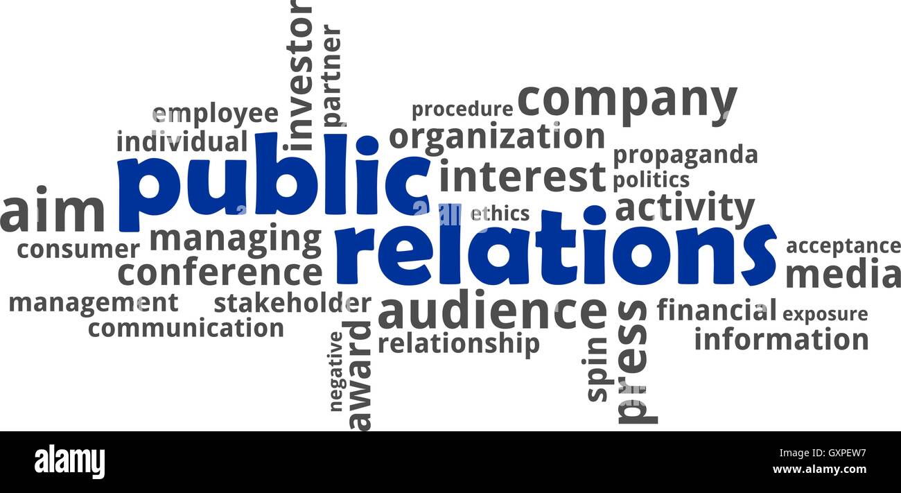 word cloud - public relations Stock Vector