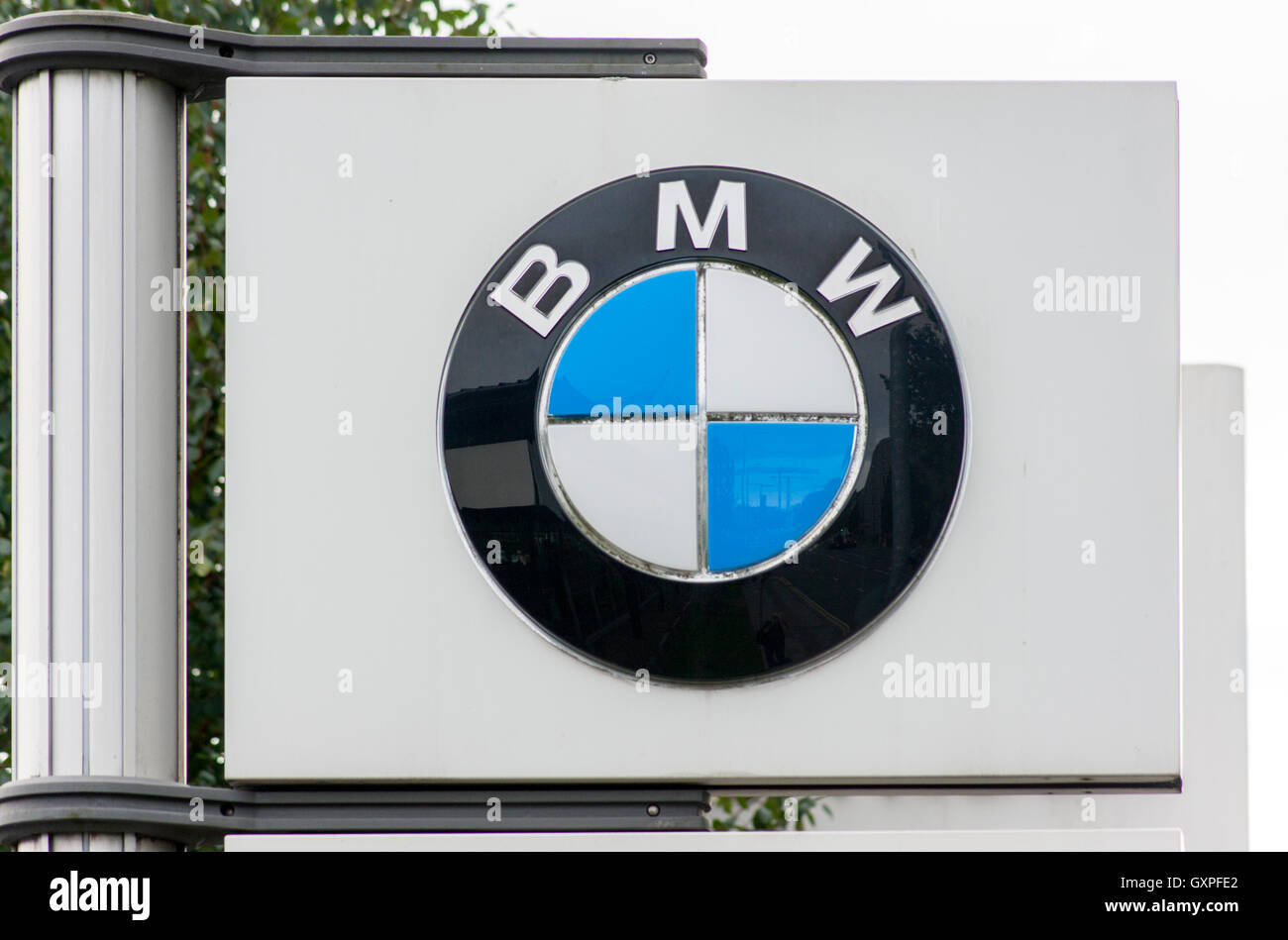 BMW Dealership Sign Stock Photo