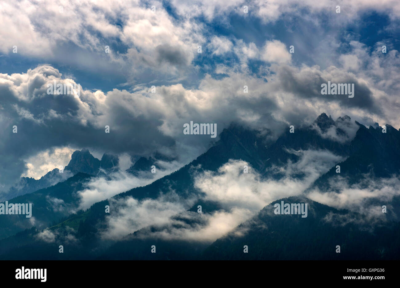 Storm and clouds over mountains (Sesto dolomites) - Dolomites ...